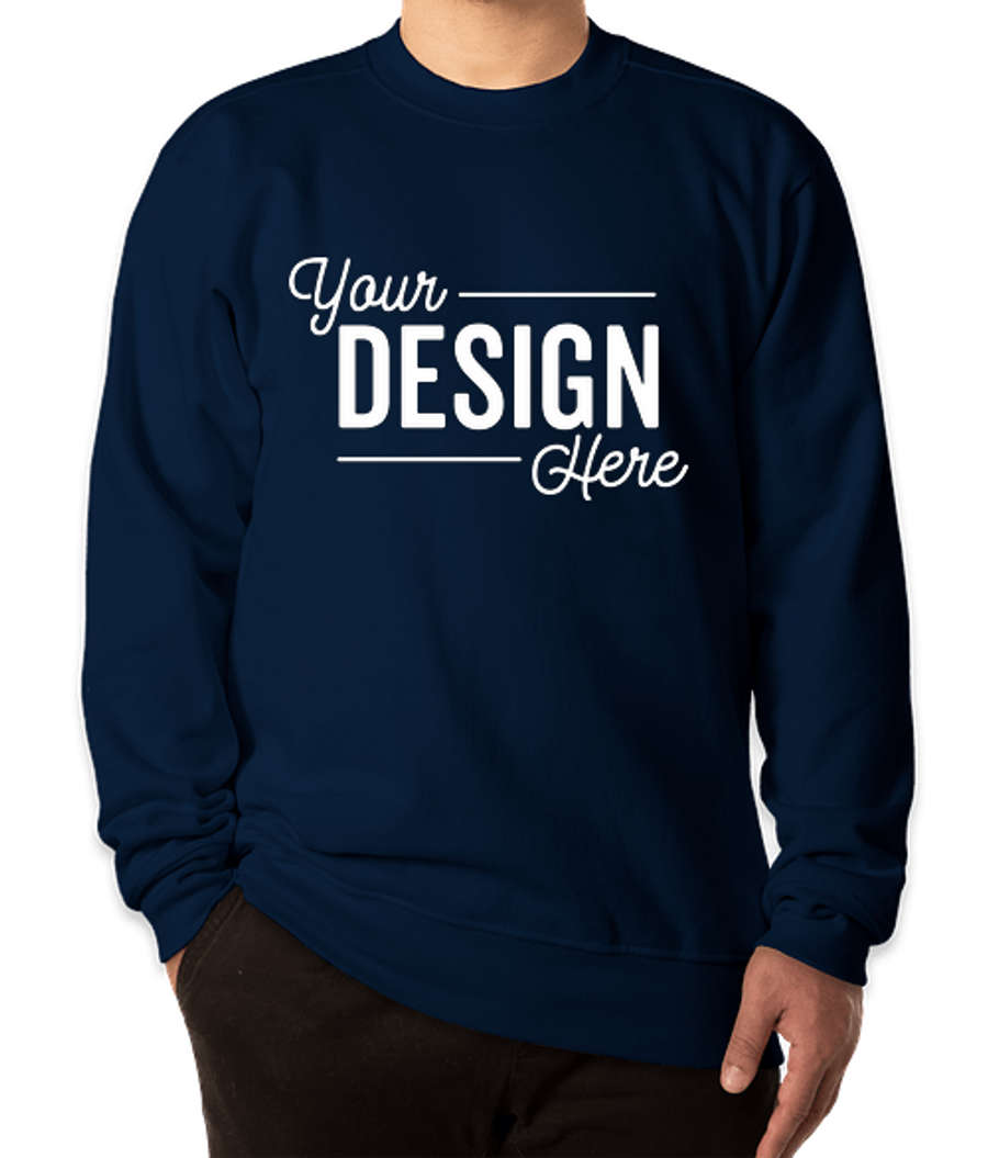 Bayside USA-Made Super Heavy Crewneck Sweatshirt in Navy
