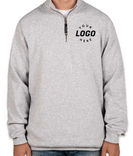 Charles River Crosswind Quarter Zip Sweatshirt - Screen Printed - Color: Oxford Heather