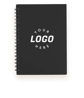 Medium Plastic Cover Spiral Notebook - Color: Black