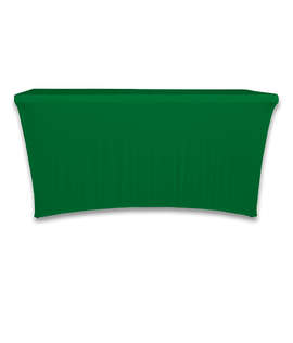 Full Color 6' Ultrafit Curve Open-Back Stretch Tablecloth - Color: Kelly Green