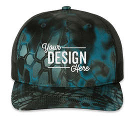 Richardson Patterned Snapback Trucker Hat - Color: Kryptek Neptune / Black