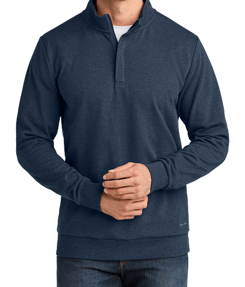 TravisMathew Ocean Villa Quarter Zip Sweatshirt in Blue Heather
