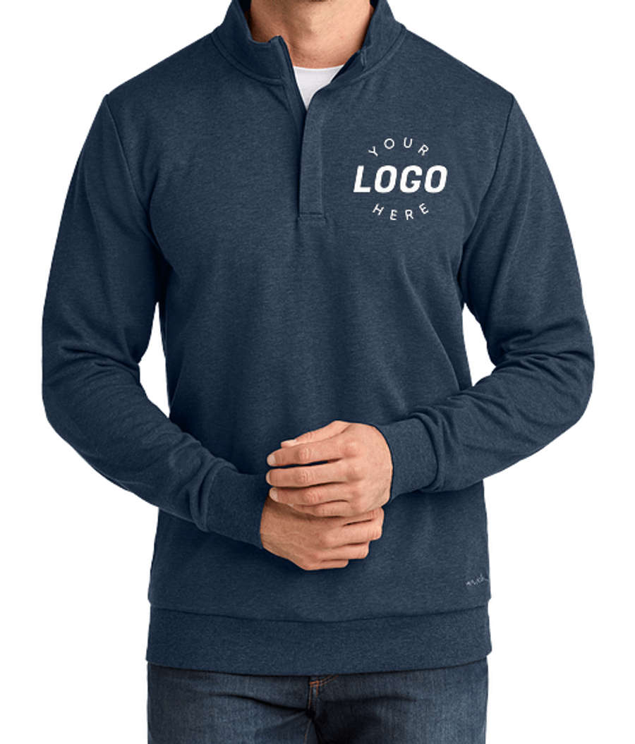 TravisMathew Ocean Villa Quarter Zip Sweatshirt in Blue Heather