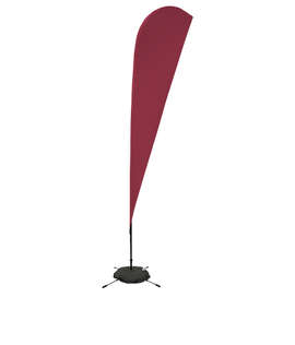 Full Color 11.5' Streamline Teardrop Flag with Cross Base - Color: Maroon