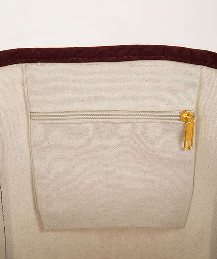 Medium Canvas Monogrammed Boat Tote Bag w Zipper - The White Invite