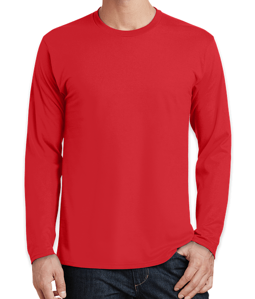 Port & Company Fan Favorite Long Sleeve T-shirt in Bright Red