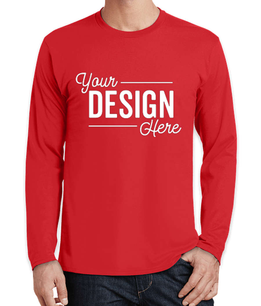 Port & Company Fan Favorite Long Sleeve T-shirt in Bright Red