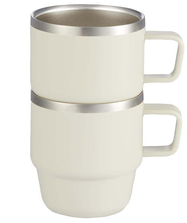 Laser Engraved 6 oz. Doppio Stackable Recycled Mug Set