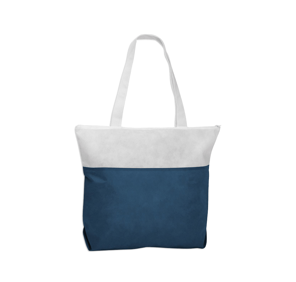 Full Color Poly Pro Large Two-Tone Zippered Tote Bag-default