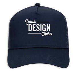 Otto Cap Five-Panel Trucker Hat - Embroidered - Color: Navy