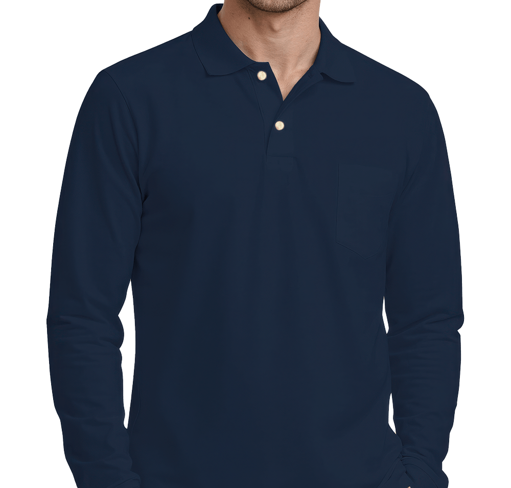 Blue Generation Superblend Easy-Care Long Sleeve Pique Pocket Polo-default