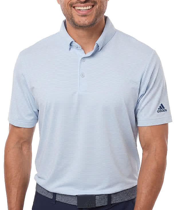Adidas Ultimate365 Pencil Stripe Climacool Recycled Polo - Printed