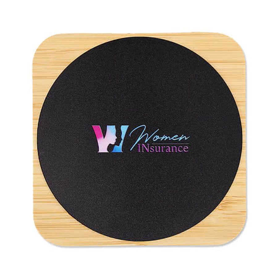 Full Color Bambright 15W Wireless Charging Pad in Bamboo