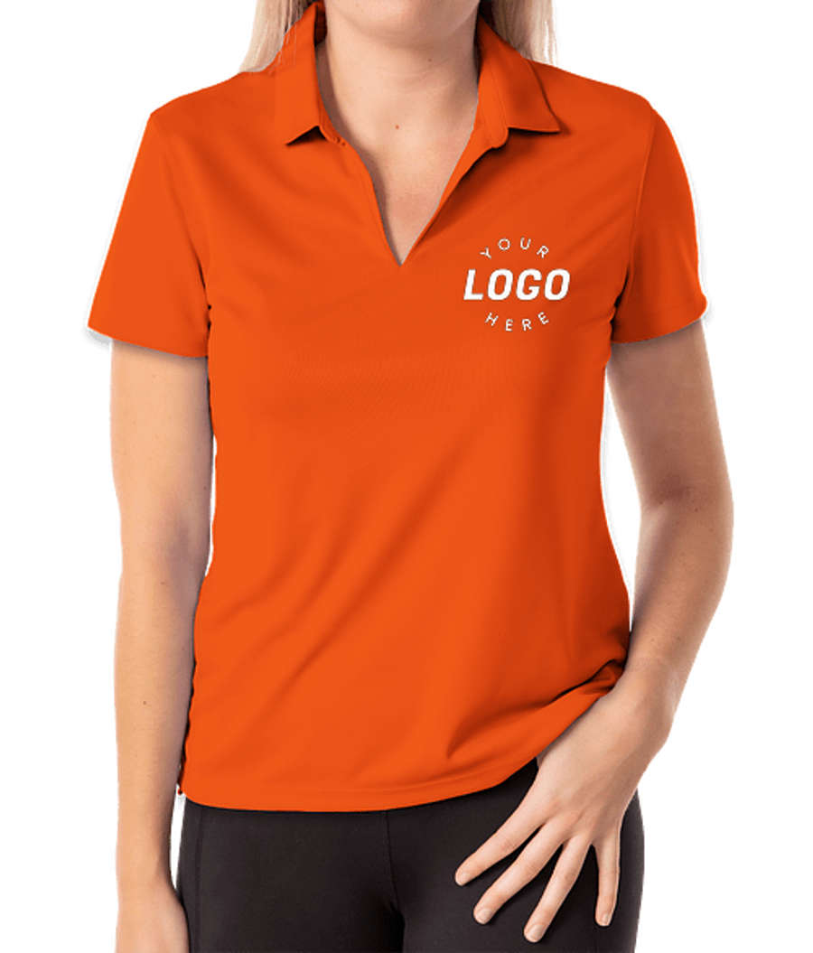 Nike Women's Dri-FIT Micro Pique Performance Polo 2.0 - Printed in Brilliant Orange