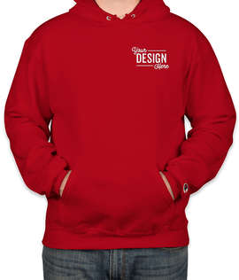 Embroidered Champion Powerblend Pullover Hoodie - Color: Scarlet