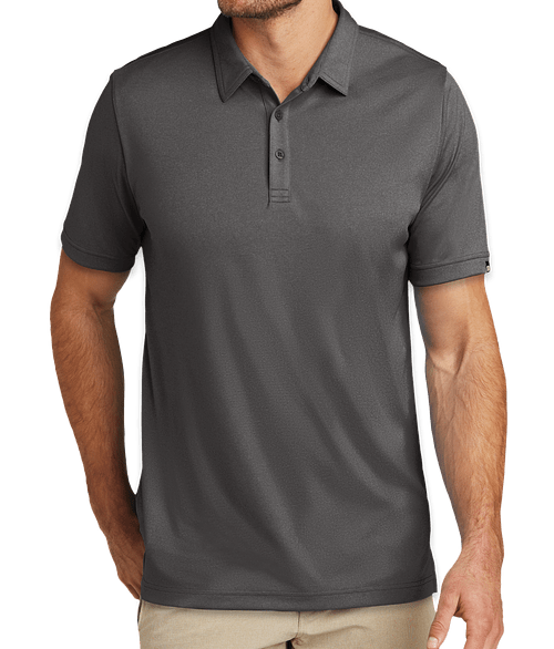 TravisMathew Coto Performance Polo - Printed in Quiet Shade Grey / Black