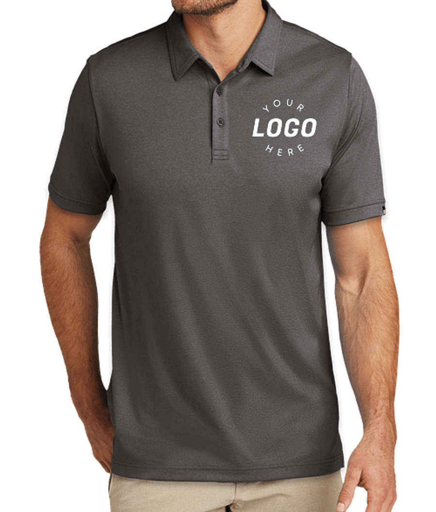 TravisMathew Coto Performance Polo - Printed in Quiet Shade Grey / Black