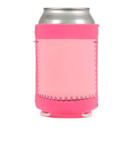Full Color Neoprene Can Cooler with Pocket - Color: Perfect Pink / Pastel Pink / Neon Pink
