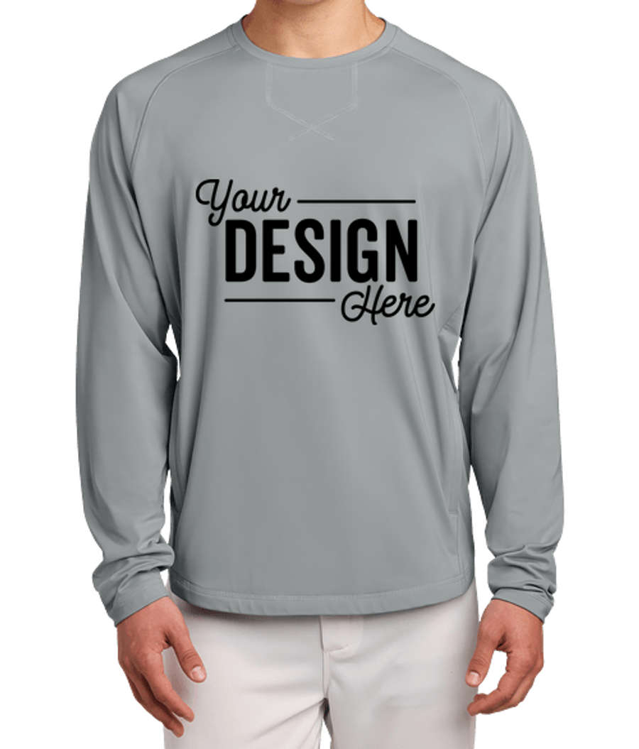 Sport-Tek Sport-Wick Stretch Pocket Crewneck Sweatshirt in Silver