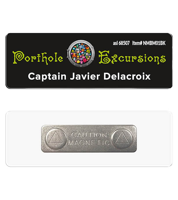 1" x 3" Name Badge - Magnet Back