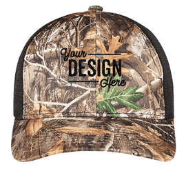 Port Authority Performance Camo Trucker Hat - Color: Realtree Edge/ Black