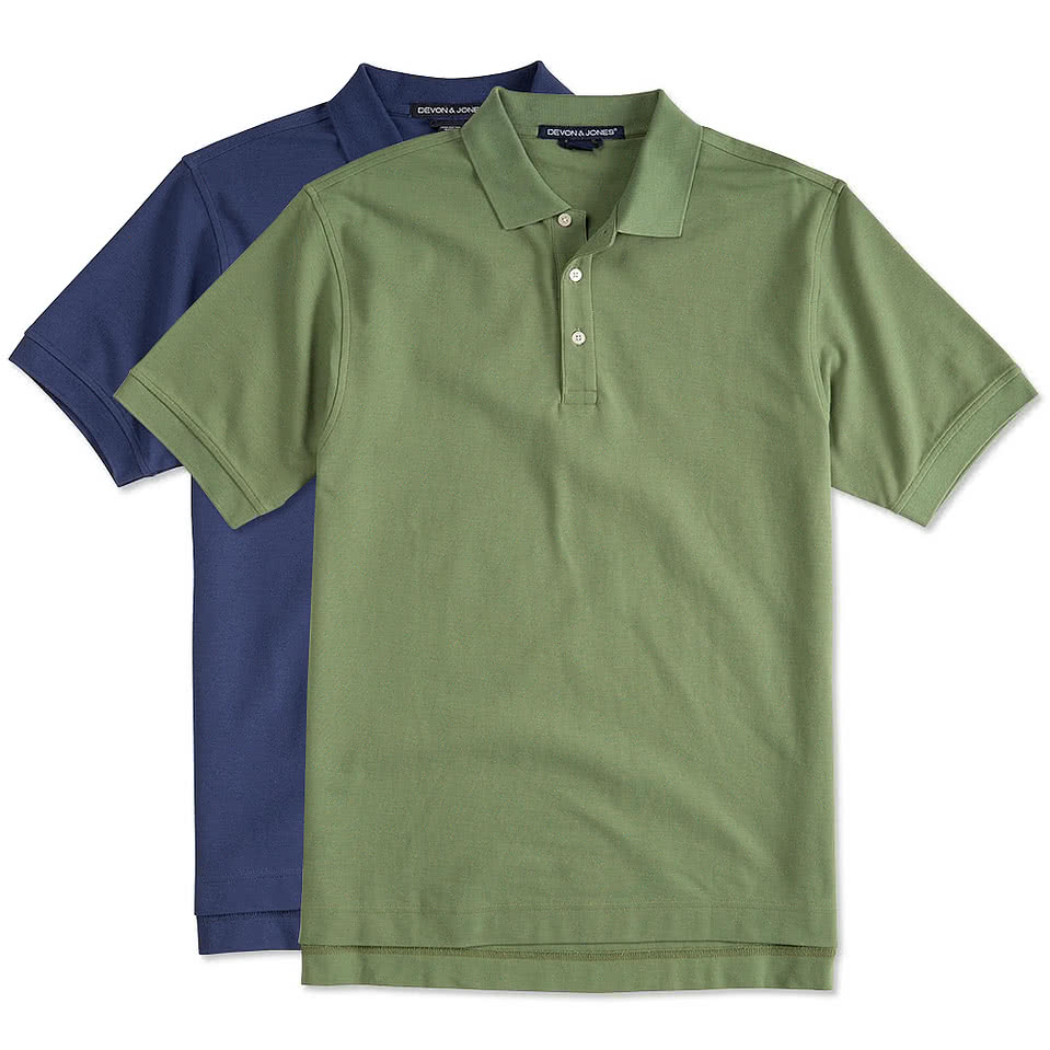 Devon & Jones Pima Pique Polo - Printed