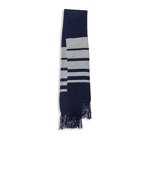Sportsman Soccer Knit Scarf in Navy / Heather Gray