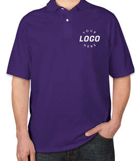 Jerzees Spotshield 50/50 Jersey Polo - Screen Printed - Color: Deep Purple