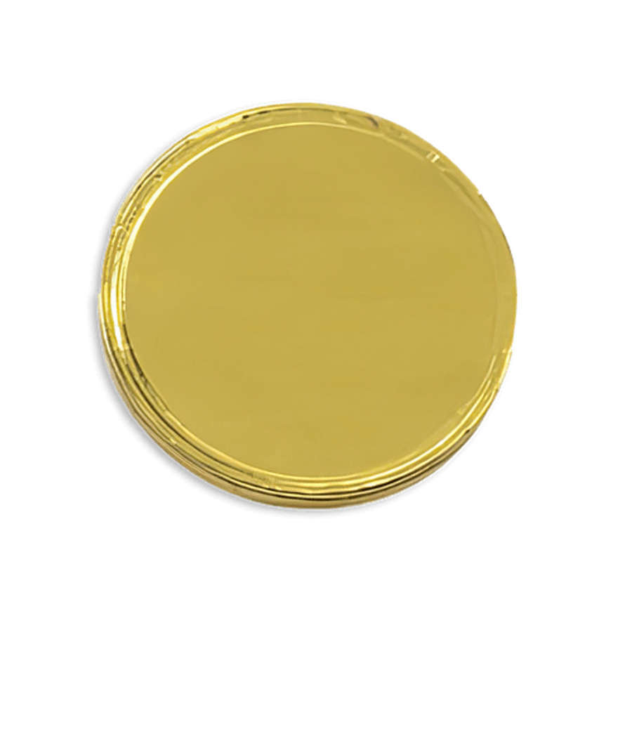 Debossed Foil Wrapped Milk Chocolate Coins in Gold