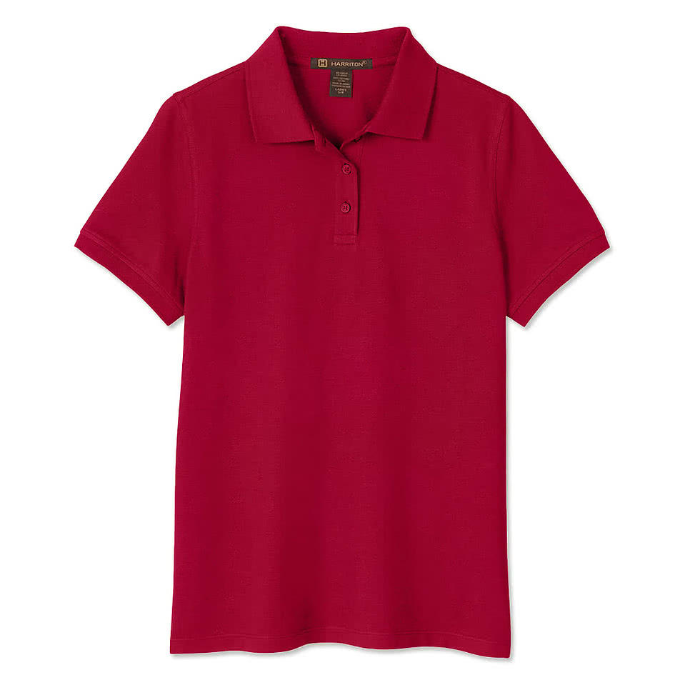 Harriton Women's Valiant Cotton Snag Protect Pique Polo - Printed