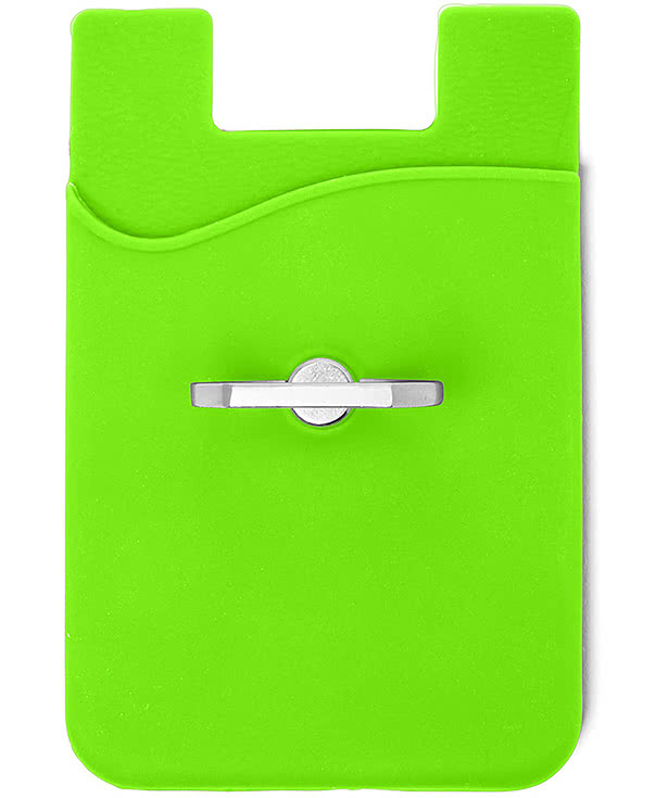 Silicone Card Holder with Metal Ring Phone Stand