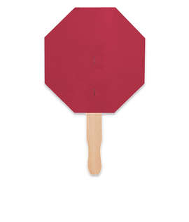 Full Color Octagon Hand Fan - Color: Maroon