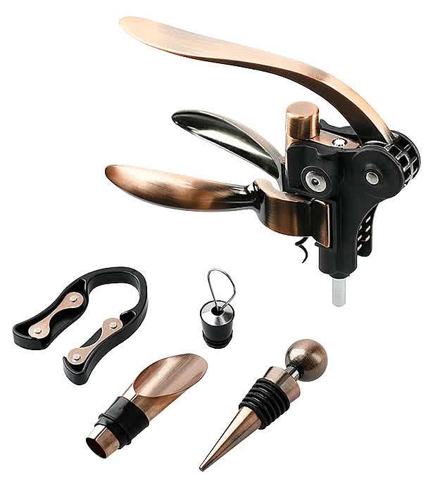 Graze Wood and Metal Wine Set