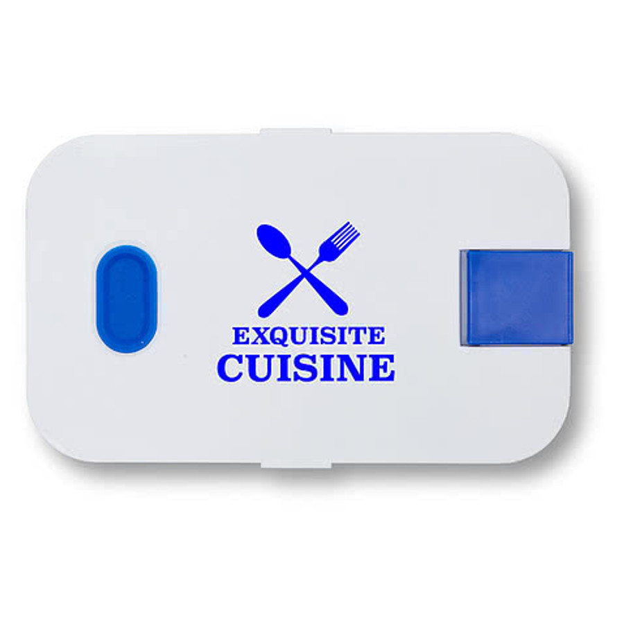 Bento Lunch Box with Removable Phone Stand in WHITE-BLACK
