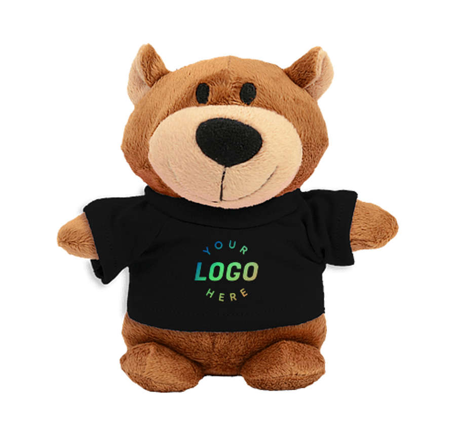 Full Color Bean Bag Buddies 6" Bear Plush Animal in Black