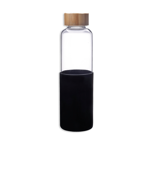 20 oz. James Glass Wide Mouth Water Bottle in Black
