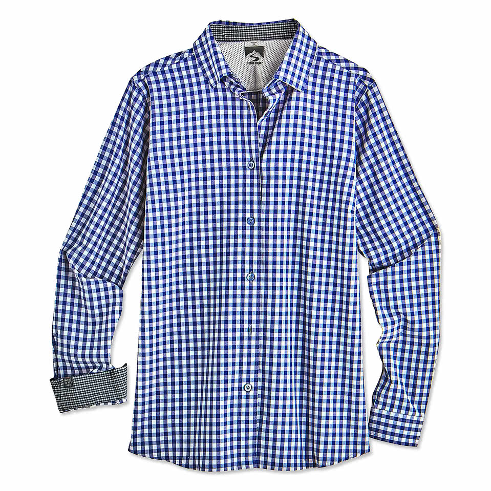 Storm Creek Women's Influencer Wrinkle-Free Gingham Long Sleeve Dress Shirt