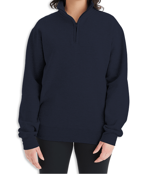 Champion Powerblend Eco Midweight Quarter Zip Sweatshirt in Navy