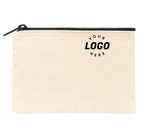 Custom Medium Natural Canvas Pouch with Colored Zipper Design Pouches Online at CustomInk