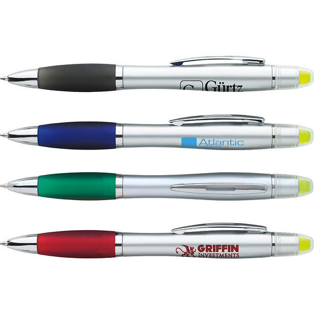 Silver Ion Wax Gel Highlighter and Ballpoint Pen (black ink)