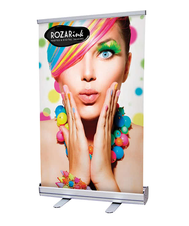 Full Color 25" x 39" Retractable Tabletop Banner