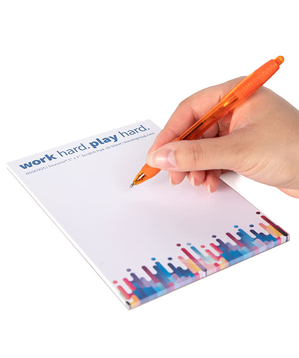 Full Color Souvenir 5" x 7" Scratch Pad - 25 sheets/pad (Case of 250)