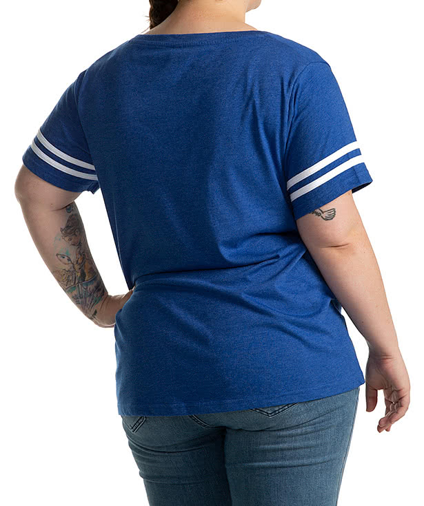 LAT Women's Curvy Varsity V-Neck T-shirt