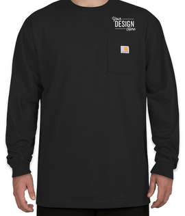 Carhartt Workwear Crewneck Long Sleeve Pocket T-shirt - Embroidered - Color: Black
