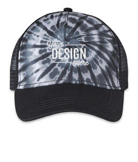 Colortone Five-Panel Tie-Dye Trucker Hat - Color: Spider Black