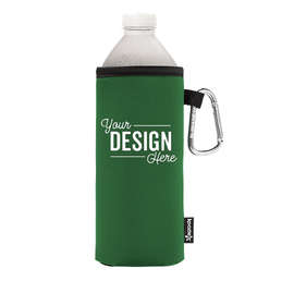 Foldable Large Bottle KOOZIE ® w/ carabiner - Color: Green