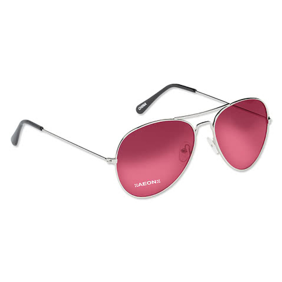 Ocean Gradient Aviator Sunglasses in Silver with Red
