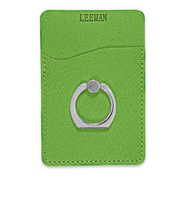 Debossed Tuscany Phone Wallet with Metal Ring Phone Stand - Color: Green Lime