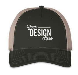 Richardson Five-Panel Snapback Trucker Hat - Color: Army Olive Green / Tan