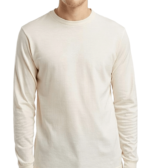 Tultex Fine Jersey Crewneck Long Sleeve T-shirt in Vintage White